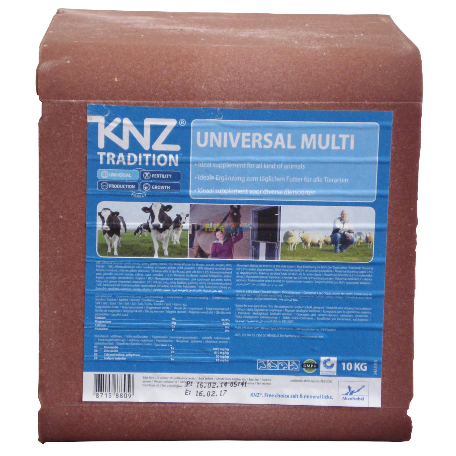 KNZ® 10kg Salt Lick Mineral Supplement Multi Animal Feed Cow Horse